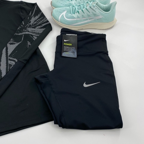 Nike Power Epic Run ’Black’ Tight Fit Running Leggings Woman’s Size Small - Picture 3 of 6